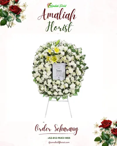 Krans Bunga Duka Cita di Simbangkulon